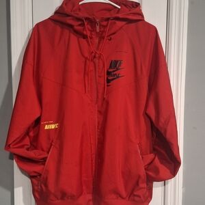 Nike Red Windbreaker Jacket SMOKE FREE HOME